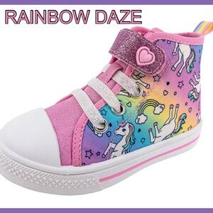Rainbow Pink and Purple Sneakers with Velcro Strap